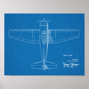 Poster Imprimer le dessin d'un brevet d'avion militaire d