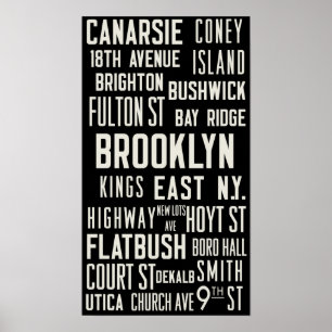 Poster Imprimer le métro Vintage "Brooklyn Bound"