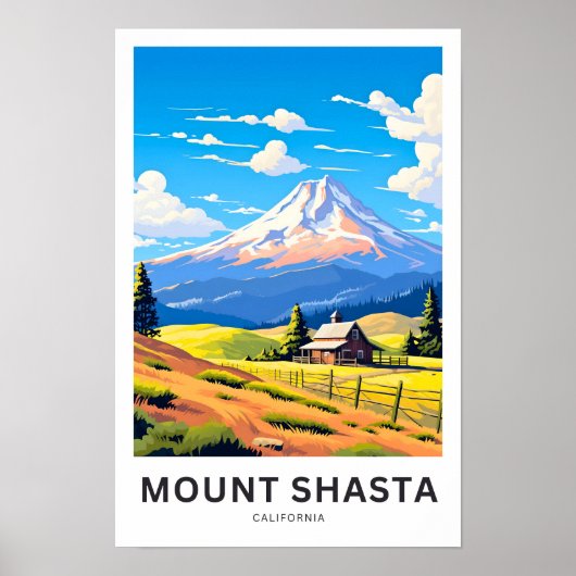 Poster Imprimer le mont Shasta California Travel (Devant)