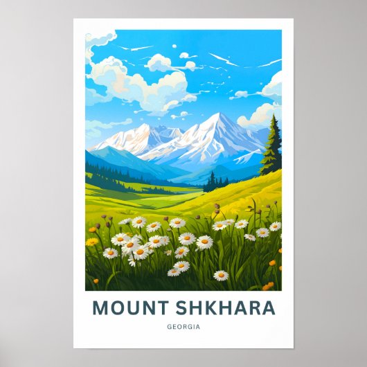 Poster Imprimer Le Mont Shkhara Géorgie (Devant)
