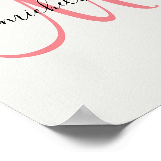 Poster Imprimer le nom du monogramme personnalisé | Art m (Coin)