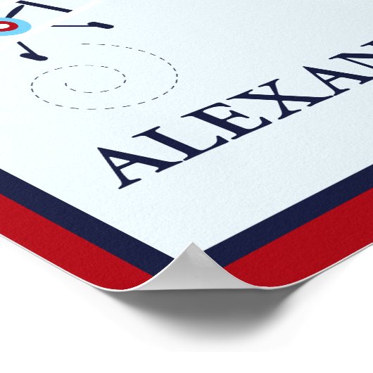 POSTER IMPRIMER LE NOM PERSONNALISÉ DE L'AVIATEUR AÉRONEF (Coin)