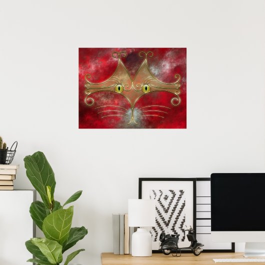 Poster Imprimer les yeux de chat (Bureau à domicile)