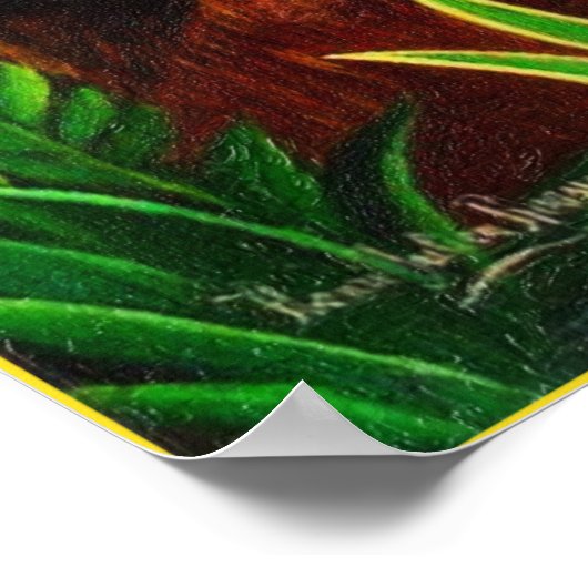 Poster Imprimer : Mandrill dans la jungle par Henri Rouss (Coin)