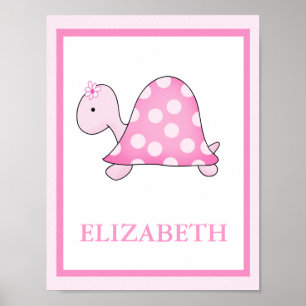POSTER IMPRIMER NOM PERSONNALISÉ DE TORTUE ROSE