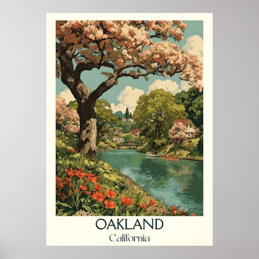Poster Imprimer Oakland California Art | Lakeside (Devant)