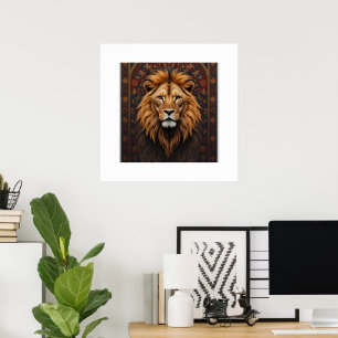 Poster Imprimer, Papier d'affiche de valeur (Matte) Lion 