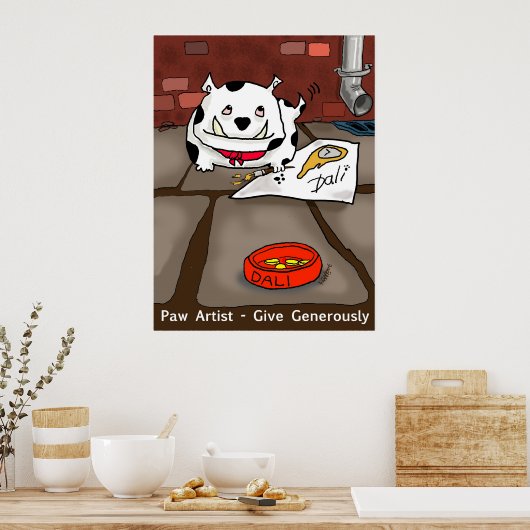 Poster Imprimer "Paw Artist Dali" - par Kev Moore (Cuisine)