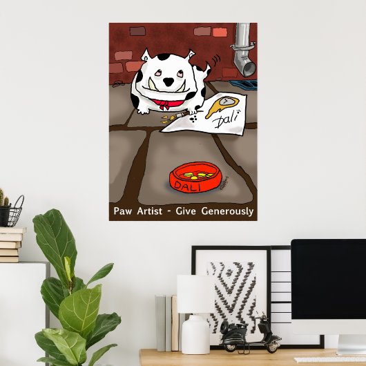 Poster Imprimer "Paw Artist Dali" - par Kev Moore (Bureau à domicile)