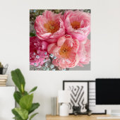 Poster IMPRIMER | Peonies II (30 po x 30 po) (Bureau à domicile)