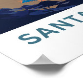 Poster Imprimer père Noël Monica California Travel (Coin)