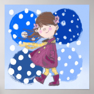 Poster Imprimer pour la chambre pour filles. Snowball