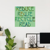 Poster Imprimer quatre Rs vert (Bureau à domicile)