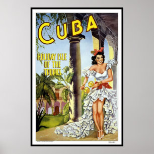 Poster Imprimer Retro Vintage Image Voyage Cuba
