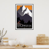 Poster Imprimer Retro Vintage Image Voyage Montana (Cuisine)