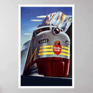 Poster Imprimer Retro Vintage Image Voyage Train Canada