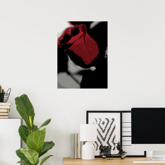 Poster Imprimer - Rose rouge simple (Bureau à domicile)