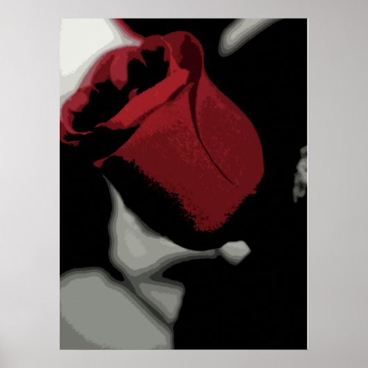 Poster Imprimer - Rose rouge simple (Devant)