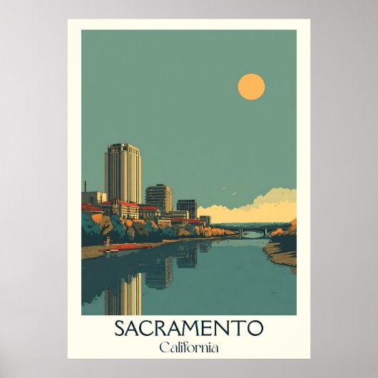 Poster Imprimer Sacramento California Art | Capitole d'Ét (Devant)