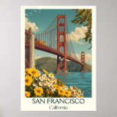 Poster Imprimer San Francisco California Art | Golden Gat (Devant)