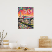 Poster Imprimer San Francisco Psychedelic Rainbow Art (Cuisine)
