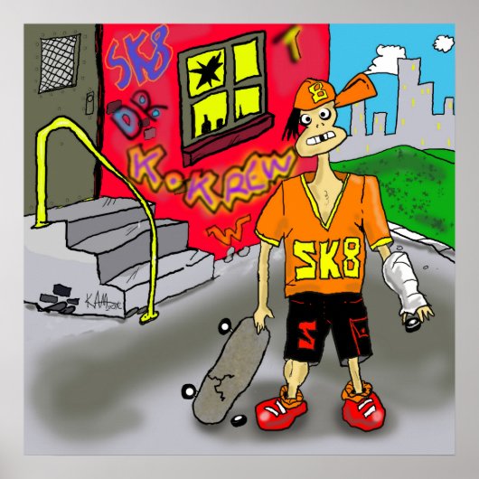 Poster Imprimer "SK8"- par Kev Moore (Devant)