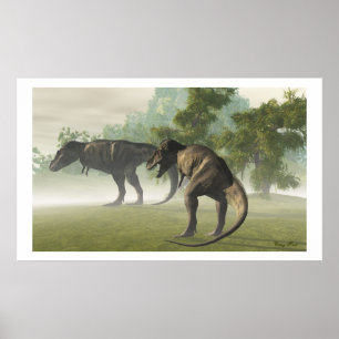 POSTER IMPRIMER T-REX PRÉHISTORIQUE