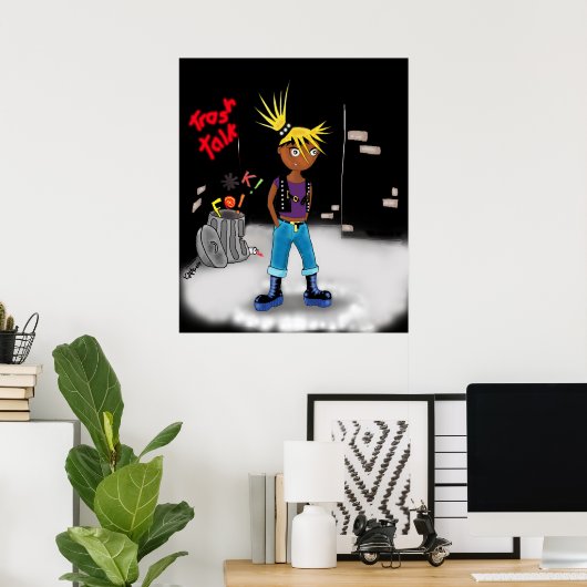 Poster Imprimer "Trash Talk" - par Kev Moore (Bureau à domicile)