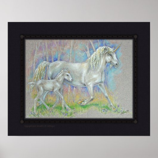 Poster Imprimer - Unicorne et bébé (Devant)