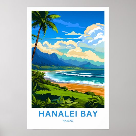 Poster Imprimer voyage de Hanalei Bay Hawaii (Devant)