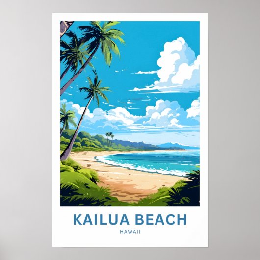 Poster Imprimer Voyage de Kailua Beach Hawaii (Devant)