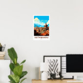 Poster Imprimer Voyage de Katmandou Népal (Bureau à domicile)