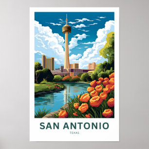 Poster Imprimer voyage de San Antonio Texas