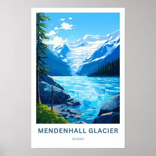 Poster Imprimer voyage du glacier Mendenhall Alaska (Devant)