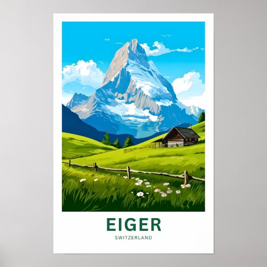 Poster Imprimer voyage Eiger Suisse (Devant)