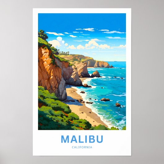 Poster Imprimer voyage Malibu California (Devant)
