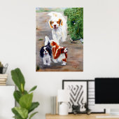 Poster imprimer - Voyageurs - Clumber Spaniel et Cavalier (Bureau à domicile)
