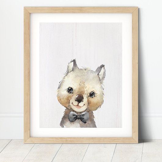 Poster Imprimer Wombat Bowtie Nursery Art