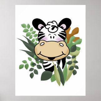 Poster Imprimer Zebra Jungle Art
