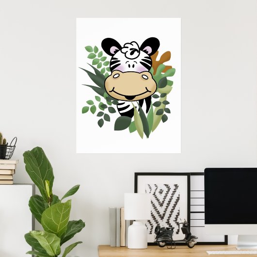 Poster Imprimer Zebra Jungle Art (Bureau à domicile)