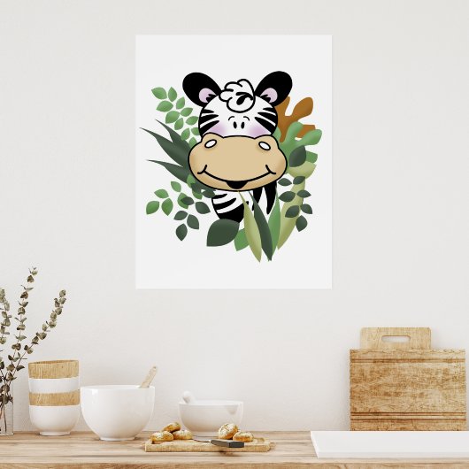 Poster Imprimer Zebra Jungle Art (Cuisine)