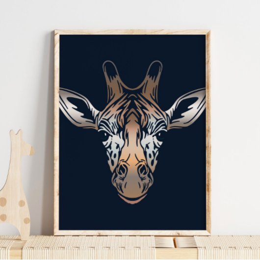 Poster Imprimerie africaine Giraffe | Elégante Giraffe An