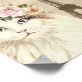 Poster Imprimerie Chat & Tour Eiffel (Coin)