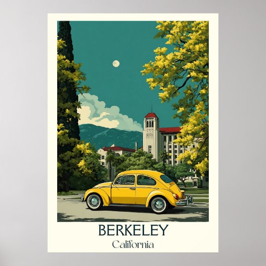 Poster Imprimerie d'art Berkeley California | Université  (Devant)
