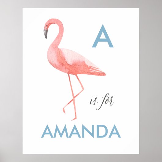Poster Imprimerie d'art en pépinière de Flamant rose | No (Devant)