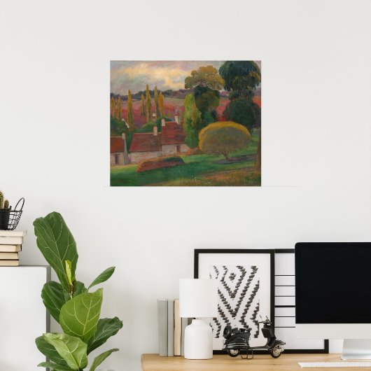 Poster Imprimerie d'art Paul Gauguin "Farm in Brittany" (Bureau à domicile)