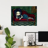 Poster Imprimerie gothique victorienne Scarlet Sofa (Bureau à domicile)