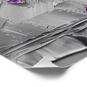 Poster Imprimés d'art floral violet et gris (Coin)
