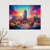 Poster Imprimez Indianapolis Colorful Abstrait Wall Art (Cuisine)