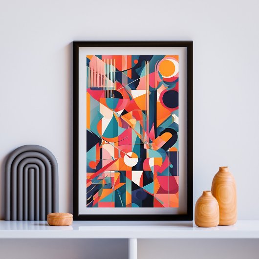Poster Impulsion Géométrique de Couleur